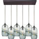 Batavia 6 Light 32 inch Oil Rubbed Bronze Mini Pendant Ceiling Light, Rectangular