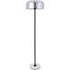 Peru 63 inch 40 watt Brushed Nickel and Black with White Marble Floor lamp Portable Light
