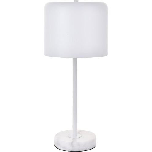 Peru 21 inch 40 watt White with White Marble Table lamp Portable Light