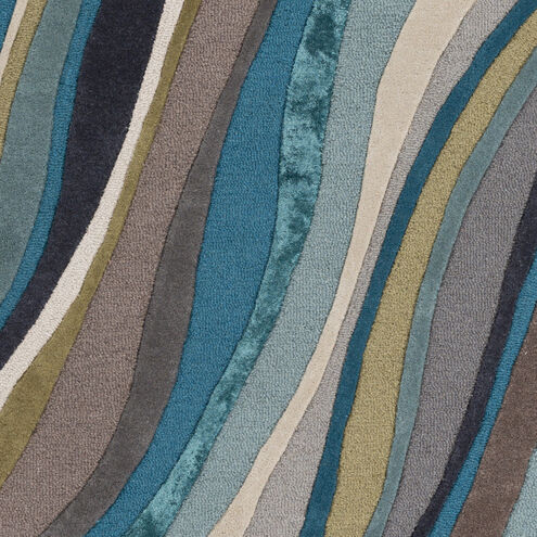 Olean 96 X 60 inch Teal/Aqua/Taupe/Cream/Dark Brown/Ink Rugs, Rectangle