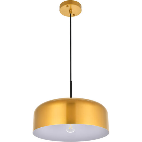 Amity 1 Light 13.8 inch Satin Gold Pendant Ceiling Light
