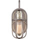 Oakland 1 Light 7 inch Weathered Zinc with Polished Nickel Vanity Light Wall Light
