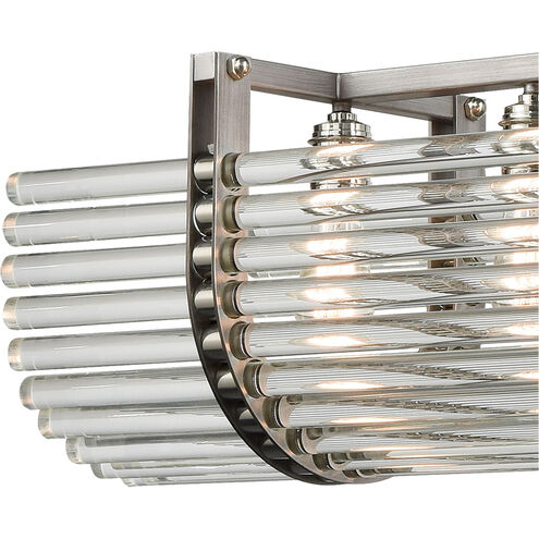 Jeddo 6 Light 51 inch Weathered Zinc with Polished Nickel and Clear Chandelier Ceiling Light