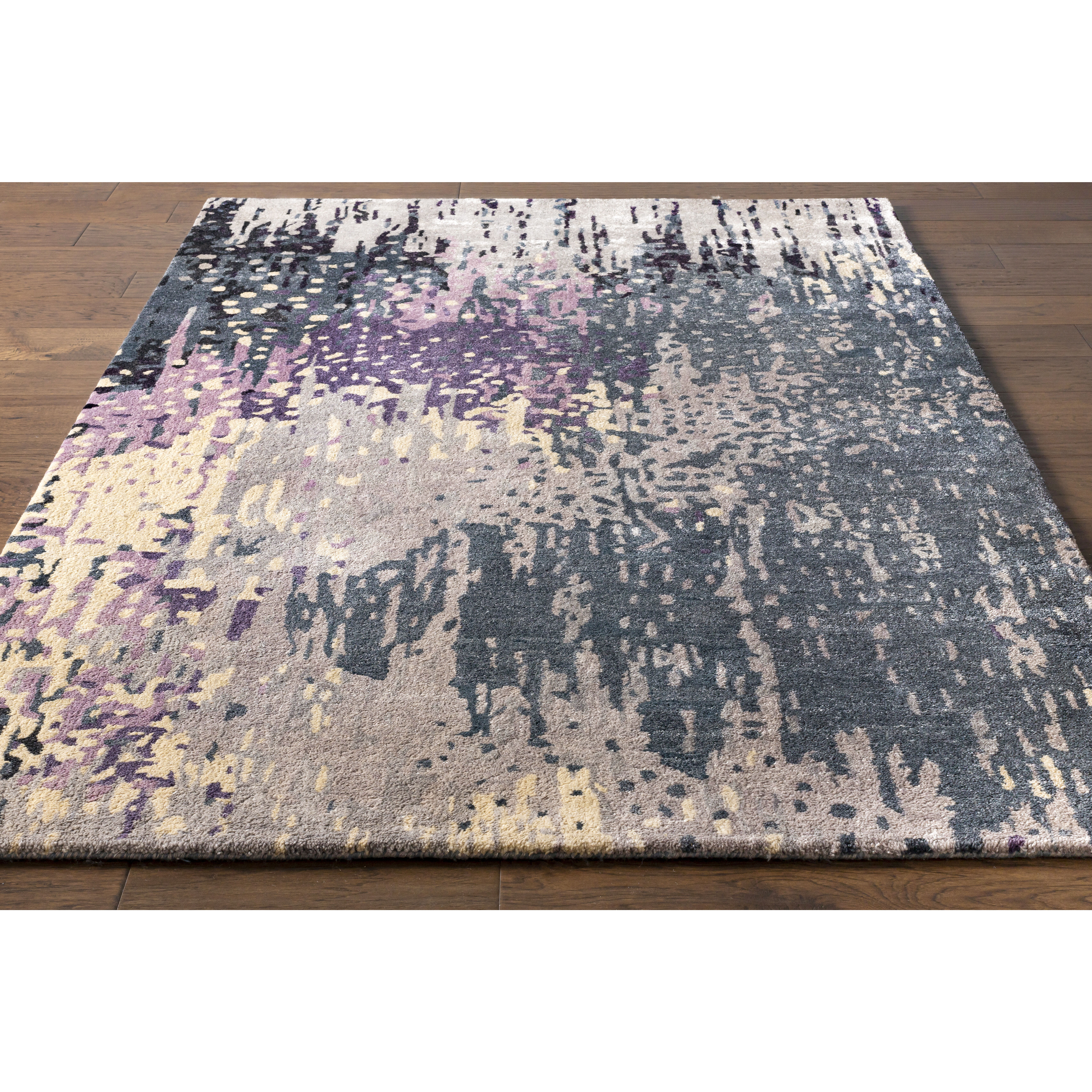 Floral Park 132 X 96 inch Dark Purple Rug, Rectangle