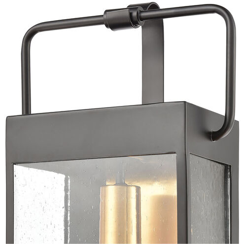 Forty Fort 1 Light 17 inch Matte Black with Brushed Brass Outdoor Wall Sconce