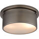 Erie 2 Light 10 inch Black Nickel Flush Mount Ceiling Light