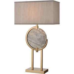 Pleasant 32 inch 150 watt Gray Marble with Cafe Bronze Table Lamp Portable Light