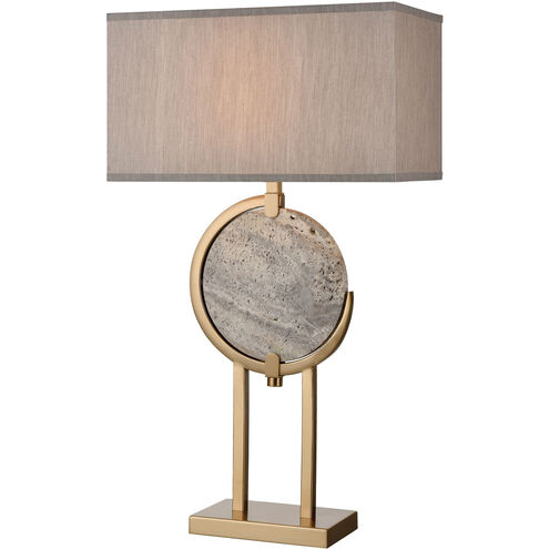 Pleasant 32 inch 150 watt Gray Marble with Cafe Bronze Table Lamp Portable Light