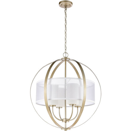 Mifflin 4 Light 24 inch Aged Silver Chandelier Ceiling Light