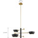 Arcwell Three-Light ChandelierArcwell 3 Light 33.75 inch Matte Black with Natural Brass Chandelier Ceiling Light