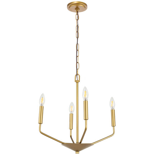 Geneseo 4 Light 18 inch Brass Pendant Ceiling Light