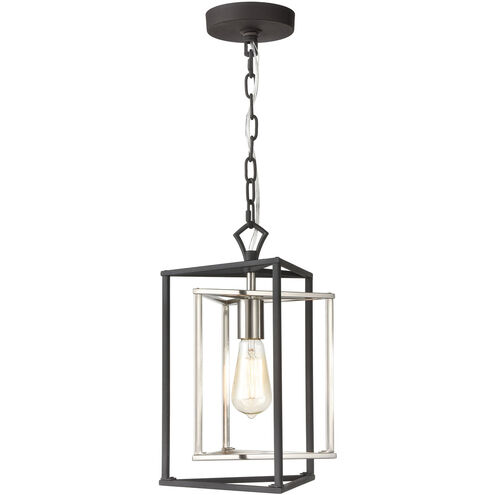 Monaca 1 Light 10 inch Charcoal with Satin Nickel Mini Pendant Ceiling Light