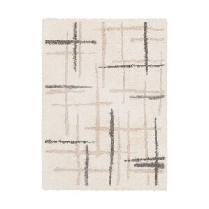 Suffern 87 X 63 inch White/Cream/Light Gray/Medium Gray/Dark Brown Rugs, Polyester and Polypropylene