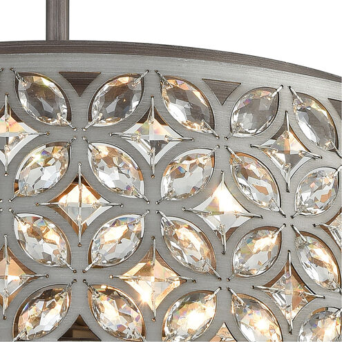 Strabane 6 Light 22 inch Weathered Zinc with Matte Silver Chandelier Ceiling Light