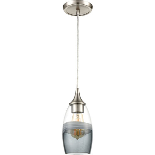 Batavia 1 Light 5 inch Satin Nickel with Smoke Swirl Mini Pendant Ceiling Light