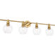 Syracuse 4 Light 38 inch Brass Wall sconce Wall Light