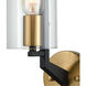 McKees 1 Light 5 inch Matte Black with Satin Brass Sconce Wall Light