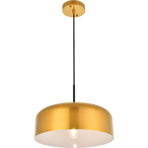 Amity 1 Light 13.8 inch Satin Gold Pendant Ceiling Light
