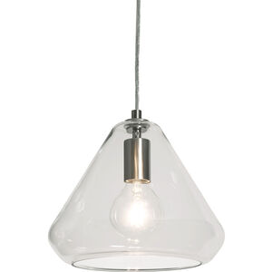 Montauk 1 Light 10 inch Satin Nickel Pendant Ceiling Light in Clear Glass
