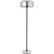 Peru 63 inch 40 watt Brushed Nickel and Black with White Marble Floor lamp Portable Light