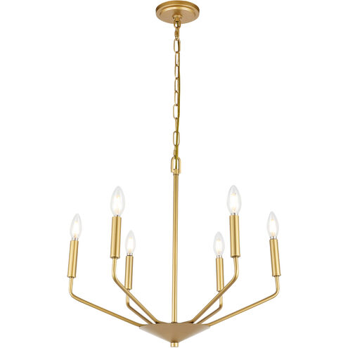 Geneseo 6 Light 22 inch Brass Pendant Ceiling Light
