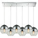 Kingsbury 6 Light 32 inch Polished Chrome Mini Pendant Ceiling Light, Rectangular