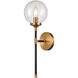 Altoona 1 Light 6 inch Antique Gold with Matte Black and Clear Sconce Wall Light