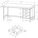 Ramapo 60 X 30 inch White and Silver Computer Desk