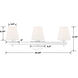 Harleigh 3 Light 24.25 inch Chrome Bathroom Vanity Wall Light