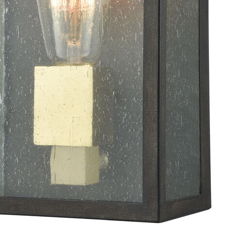 Solvay 1 Light 11 inch Blackened Bronze with Brushed Brass Outdoor Wall Sconce