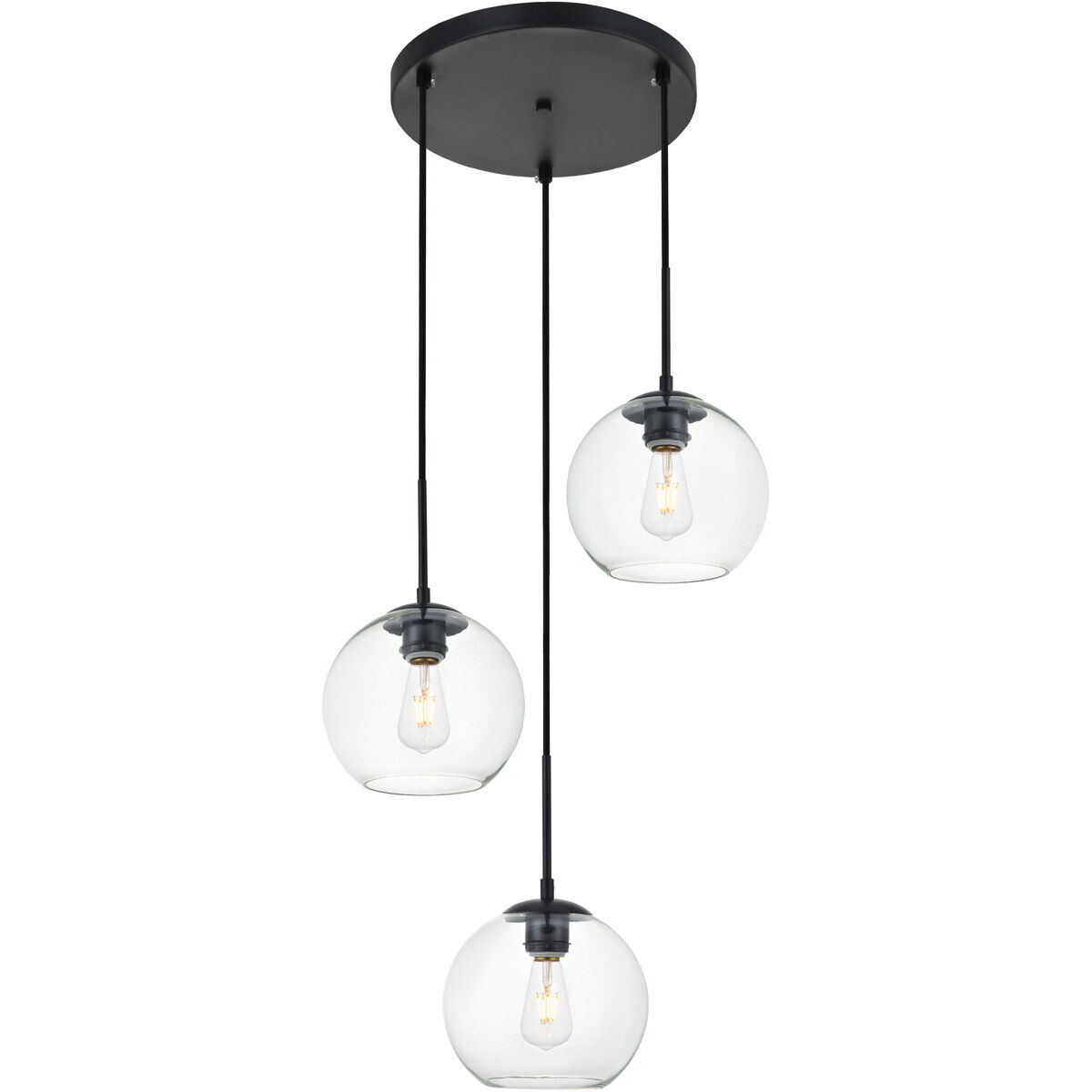 Huntington 3 Light 18 inch Black Pendant Ceiling Light