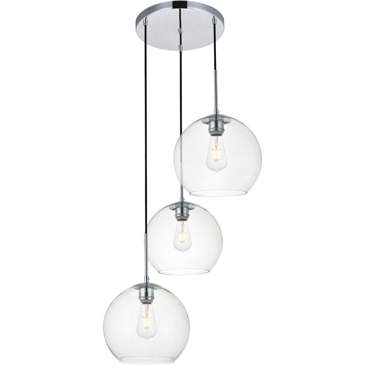 Huntington 3 Light 20.1 inch Chrome Pendant Ceiling Light