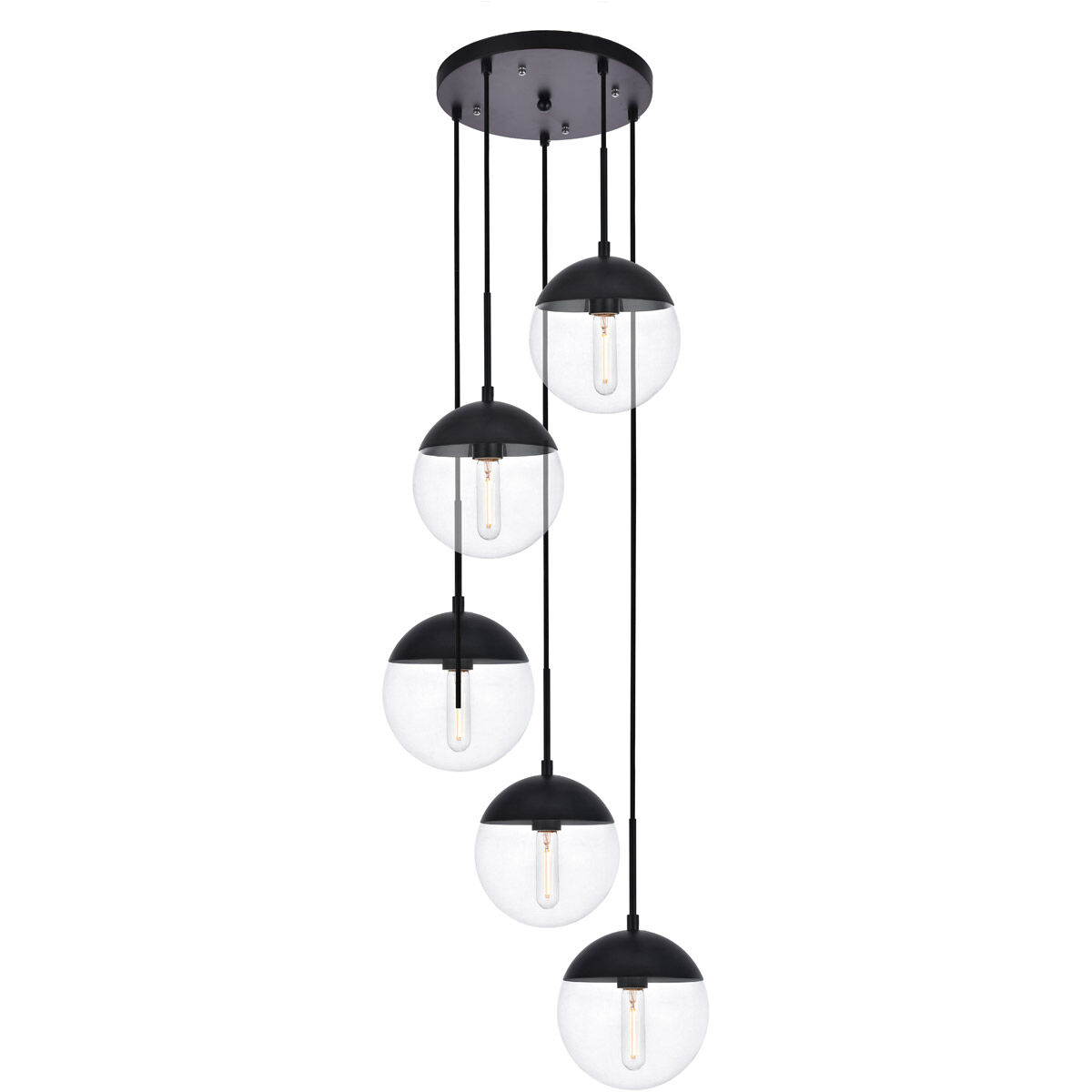 Oyster Bay 5 Light 18 inch Black Pendant Ceiling Light