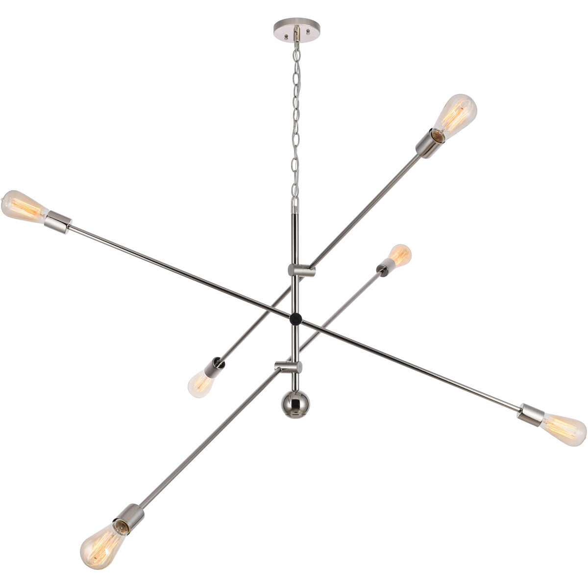 Newtown 6 Light 55 inch Polished Nickel Pendant Ceiling Light