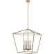 Rapho 8 Light 24 inch Light Wood with Satin Nickel Chandelier Ceiling Light