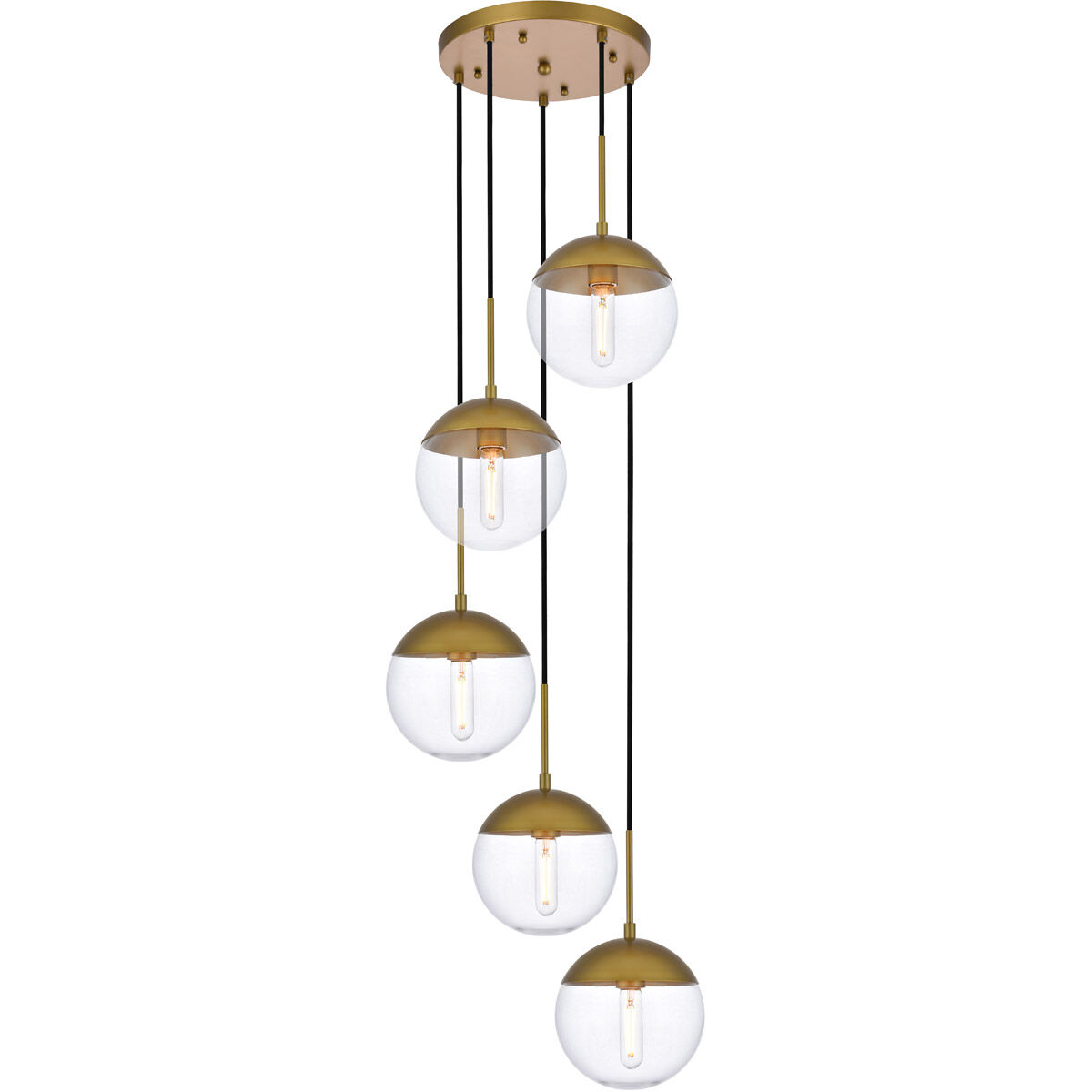 Oyster Bay 5 Light 18 inch Brass Pendant Ceiling Light