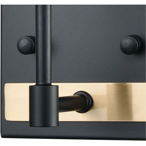 Monessen 1 Light 5 inch Matte Black with Satin Brass Vanity Light Wall Light