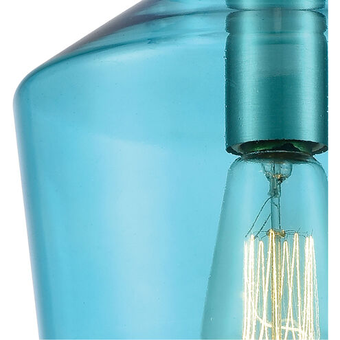 Chambersburg 1 Light 8 inch Satin Nickel with Aqua Mini Pendant Ceiling Light