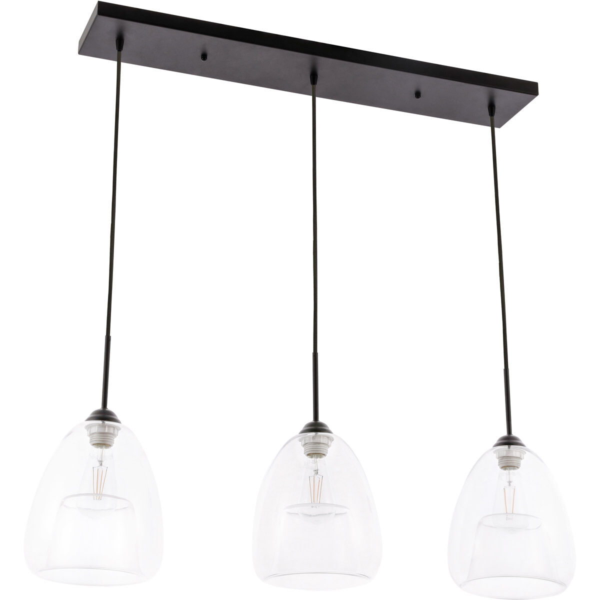 Menallen 3 Light 8 inch Black Pendant Ceiling Light