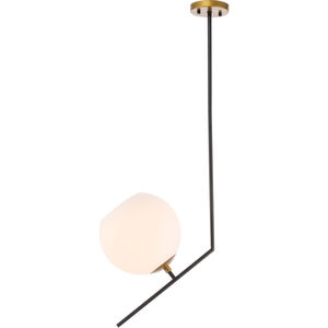Monroe 1 Light 10 inch Black and Brass Pendant Ceiling Light