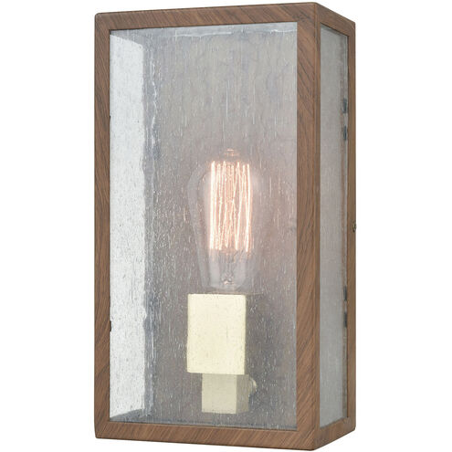 Solvay 1 Light 11 inch Brown with Brushed Brass Outdoor Wall Sconce