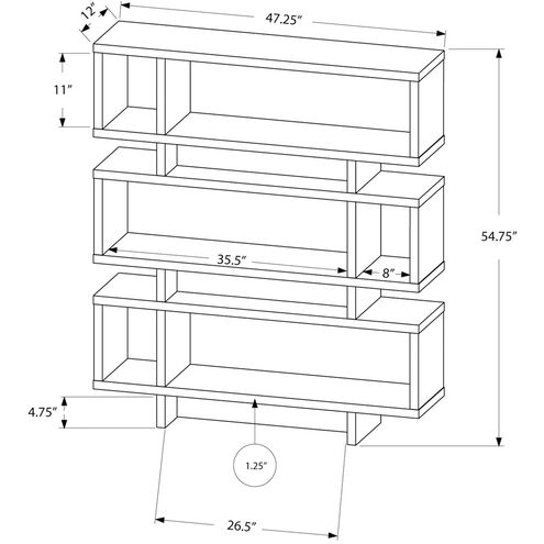 Cecil Dark Taupe Bookcase