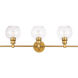 Syracuse 3 Light 28 inch Brass Wall sconce Wall Light