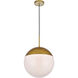 Oyster Bay 1 Light 14 inch Brass Pendant Ceiling Light