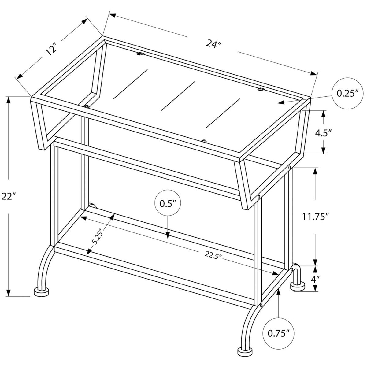 Moreland 24 X 22 inch Cappuccino and Black Accent End Table