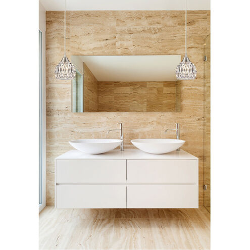 Warminster LED 5 inch Satin Nickel with Clear Mini Pendant Ceiling Light