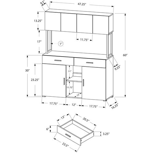 Pitcairn White and Silver Office Cabinet