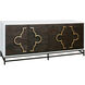 Mills 72 X 22 inch Dark Stain with White and Polished Brass Credenza