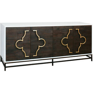 Mills 72 X 22 inch Dark Brown with White and Gold Credenza