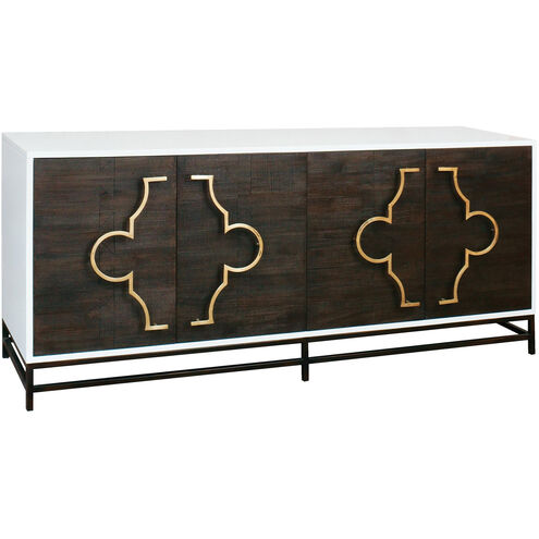 Mills 72 X 22 inch Dark Brown with White and Gold Credenza